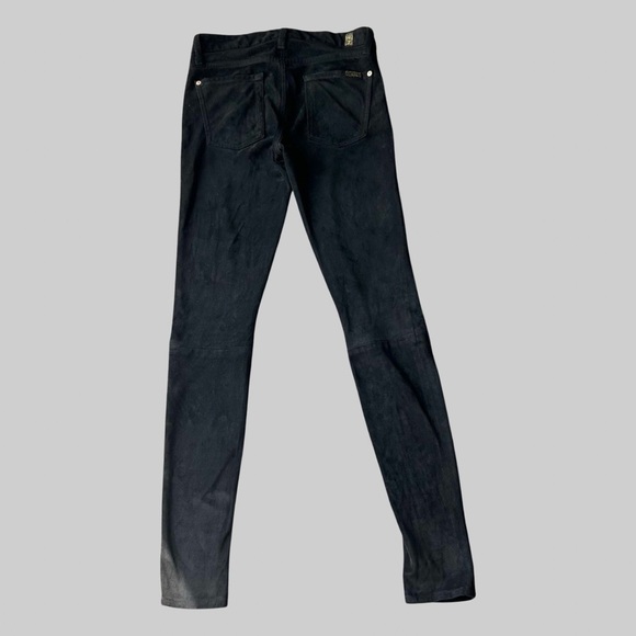 7 For All Mankind Gwenevere Faux Suede Ankle Jeans in Black - Picture 13 of 15